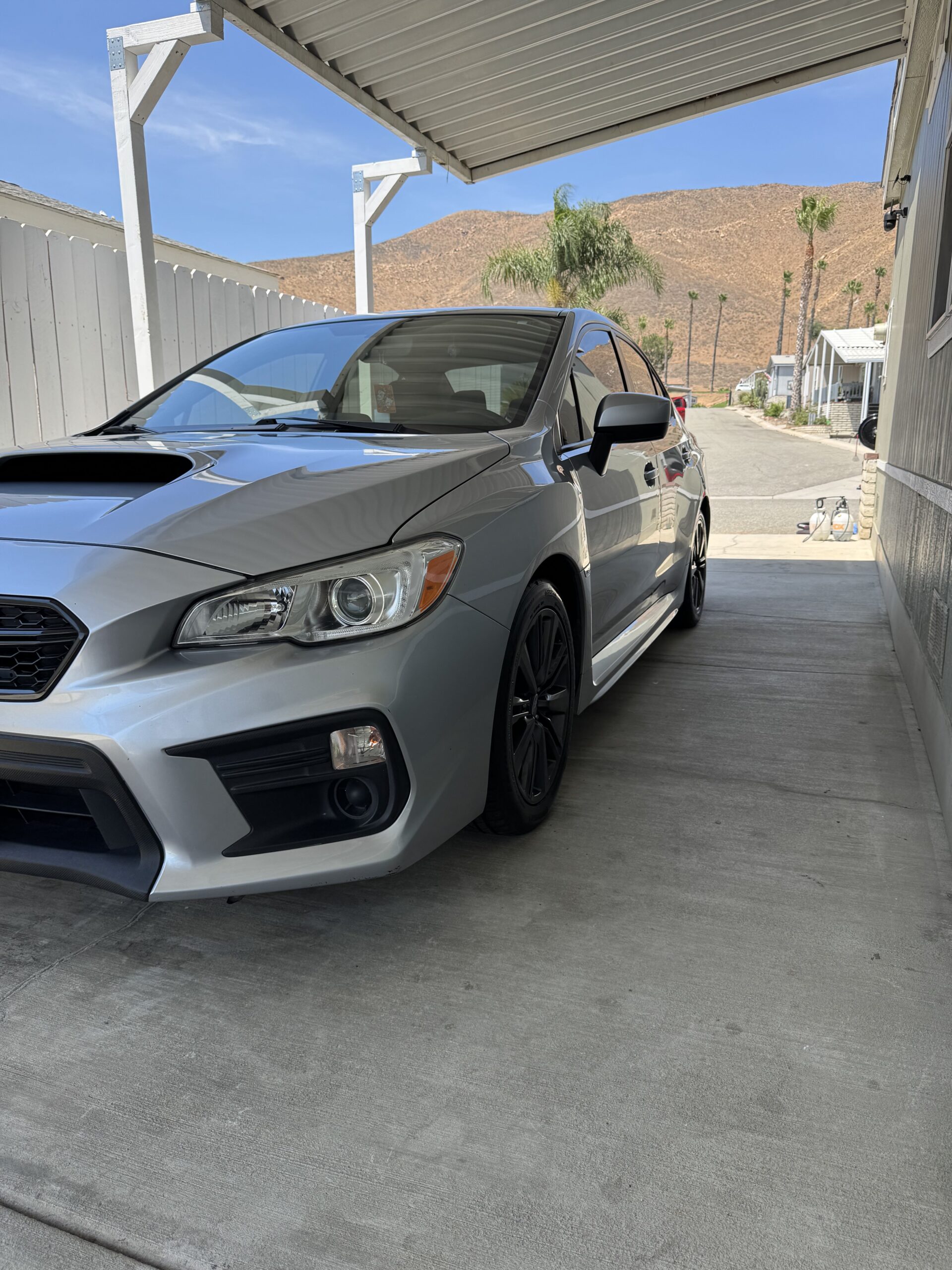 a silver car after a ceramic coating and exterior detail near riverside, ca