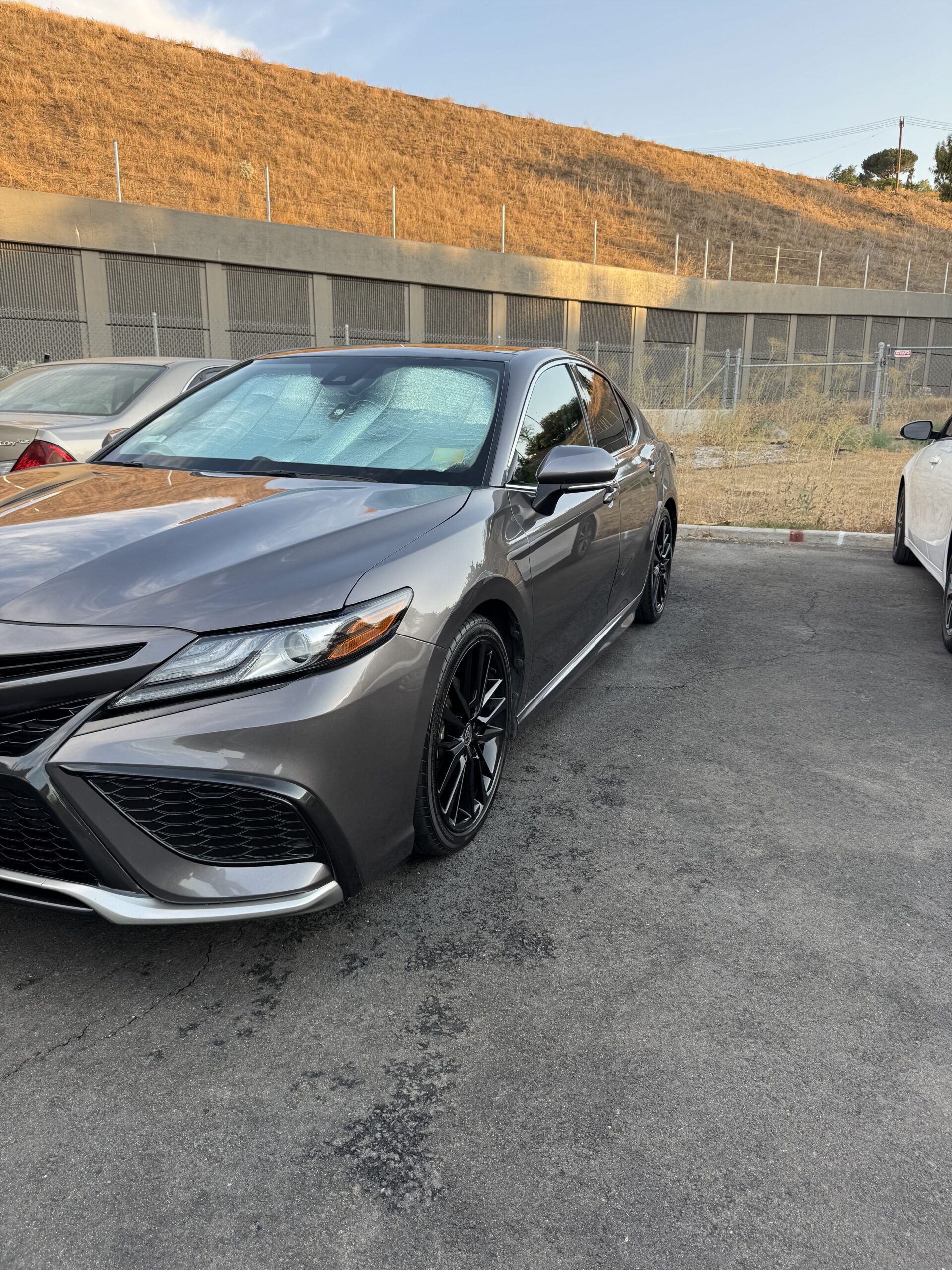 a gray car after an exterior detail and paint correction near riverside, ca