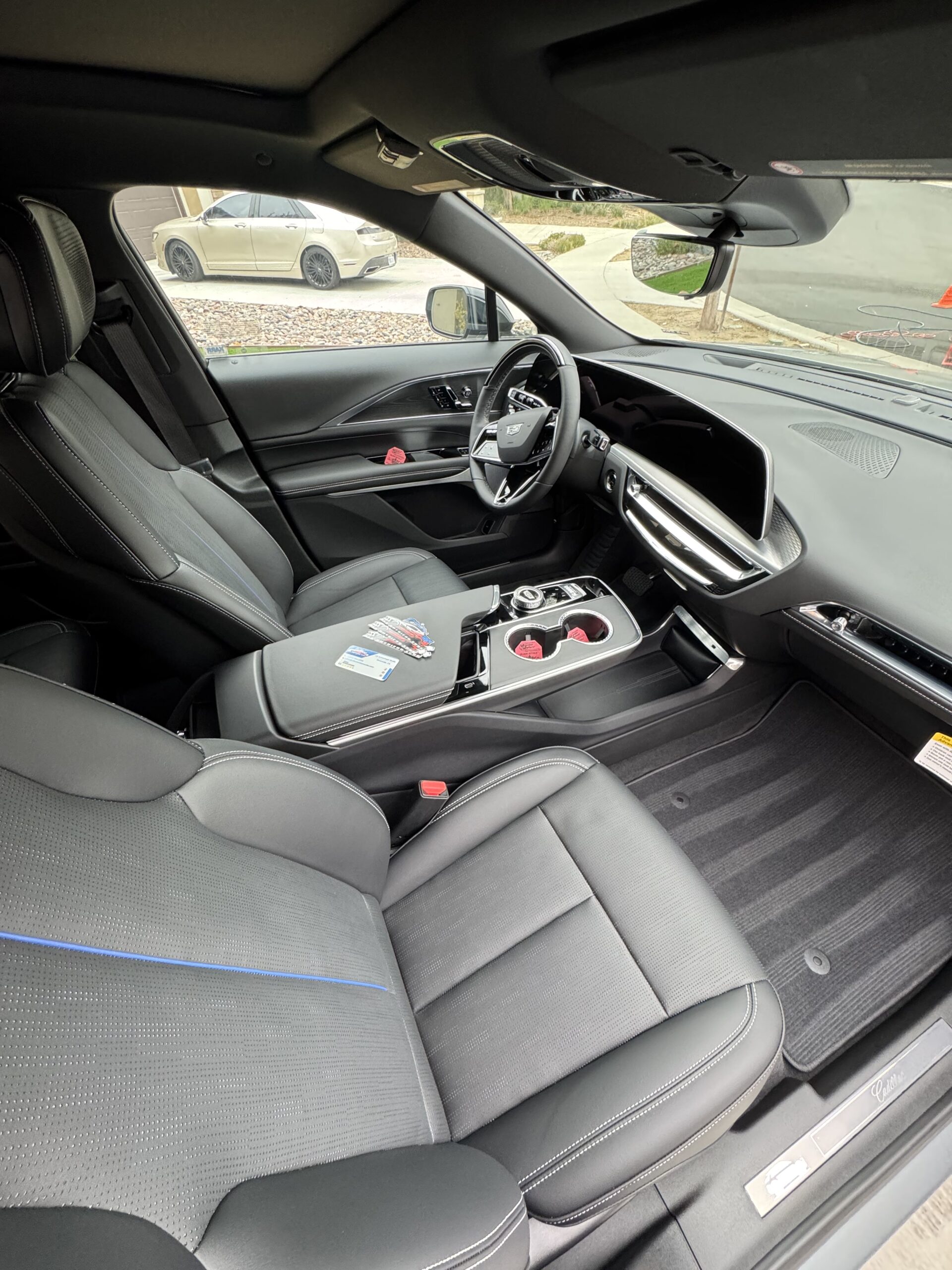 Image of interior detail in a car near riverside